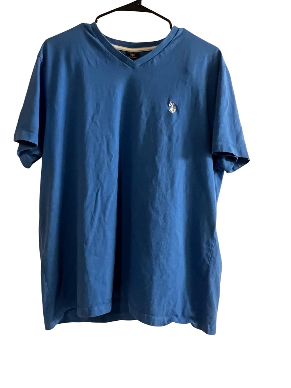 U.S. Polo Assn. Men's V-Neck Tee in Blue with Embroidered Pony
